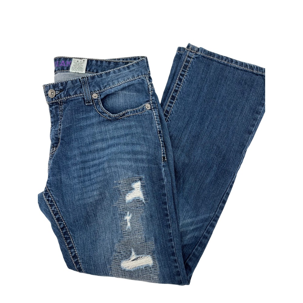 Cruel Denim Blake‎ Straight Leg Distressed Jeans Y2K low rise Blue Womens 32/13R